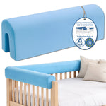 Bettkantenschutz – Polsterung für Gitterbett & Bettkante – Blau Mikrofaser