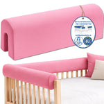 Bettkantenschutz – Polsterung für Gitterbett & Bettkante – Rosa Mikrofaser
