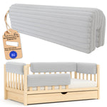 Bettkantenschutz für Babybett – Hellgrau Cord