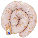 Bettschlange -150–400 cm - Seitenschläferkissen Rosa Gänse