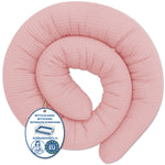 Bettschlange Kissen – Ideal als Stillkissen & Seitenschläferkissen -150–400 cm - Rosa Waffelstoff