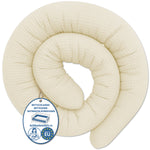 Bettschlange Kissen – Ideal als Stillkissen & Seitenschläferkissen -150–400 cm - Creme Waffelstoff