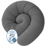 Bettschlange Kissen – Ideal als Stillkissen & Seitenschläferkissen 150cm Grau Cord