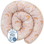Bettschlange Kissen – Ideal als Stillkissen & Seitenschläferkissen -150–400 cm - Rosa Gänse