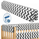 Bettkantenschutz 70 cm – Polsterung für Gitterbett & Bettkante – Baumwolle Schwarz-Weiß Chevron