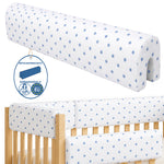 Bettkantenschutz 70 cm – Polsterung für Gitterbett & Bettkante – Baumwolle Blaue Sterne