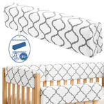 Bettkantenschutz 70 cm – Polsterung für Gitterbett & Bettkante – Baumwolle Graues Ornament