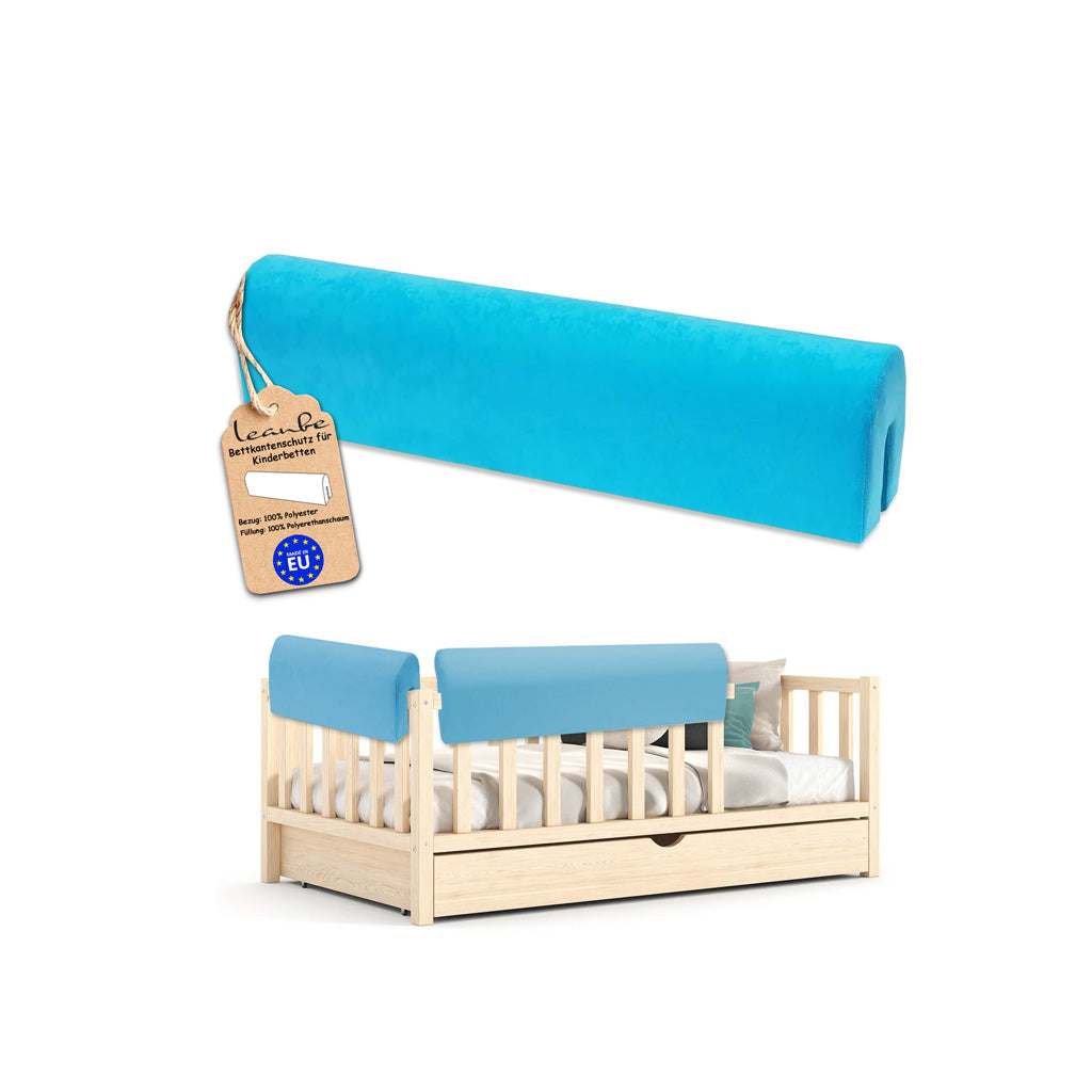 Bettkantenschutz für Babybett – Blau Mikrofaser