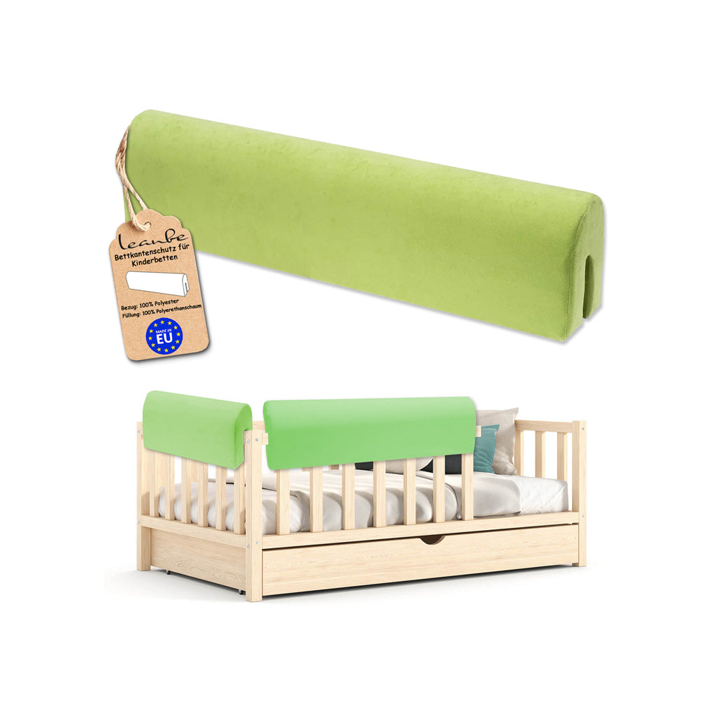 Bettkantenschutz für Babybett – Grün Mikrofaser