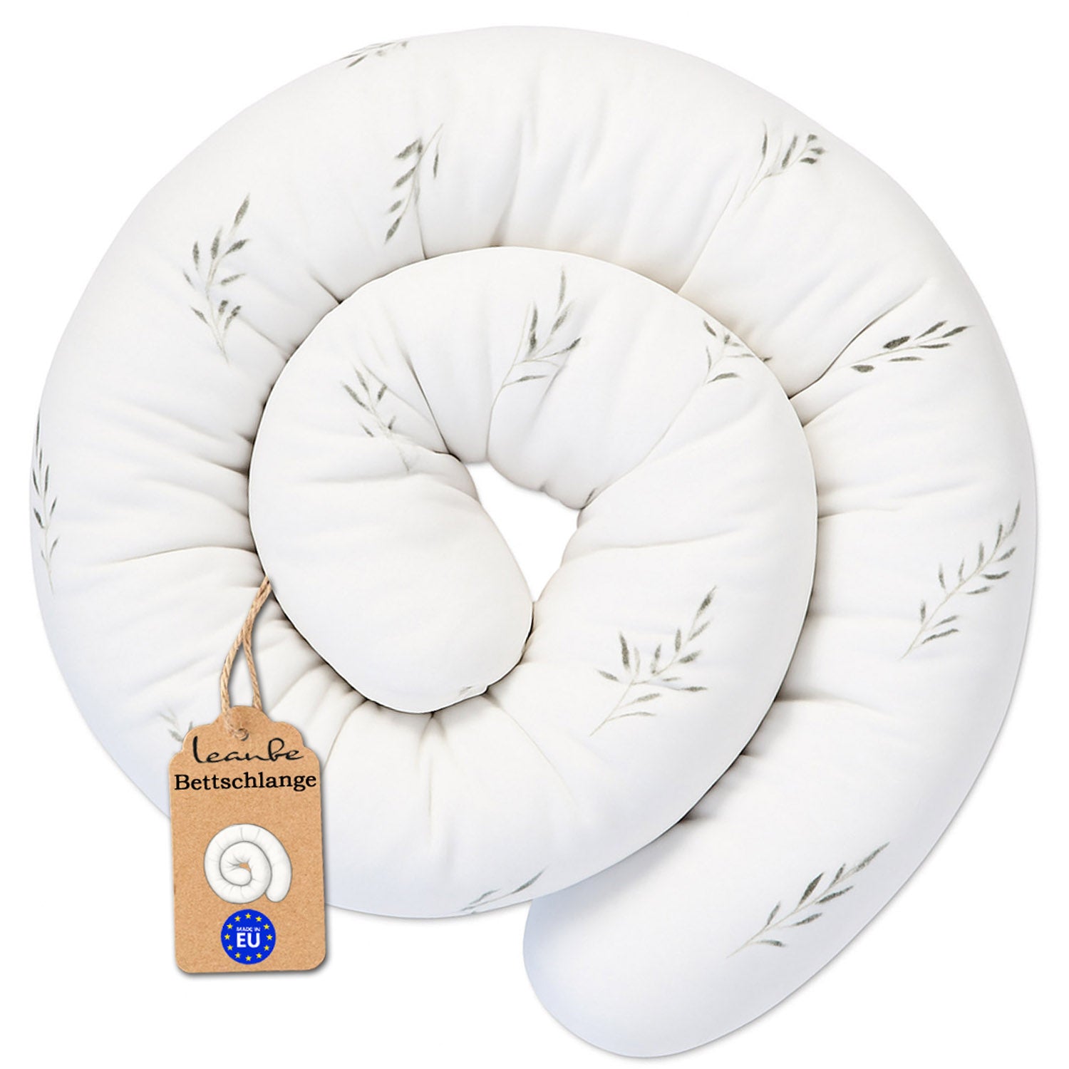 Bettschlange -150–400 cm - Seitenschläferkissen Weiß Gras
