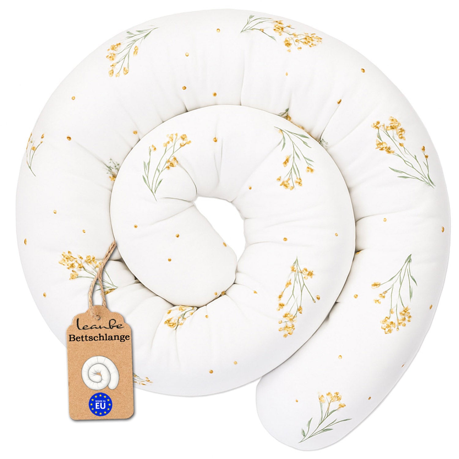 Bettschlange -150–400 cm - Seitenschläferkissen Weiß Kamille