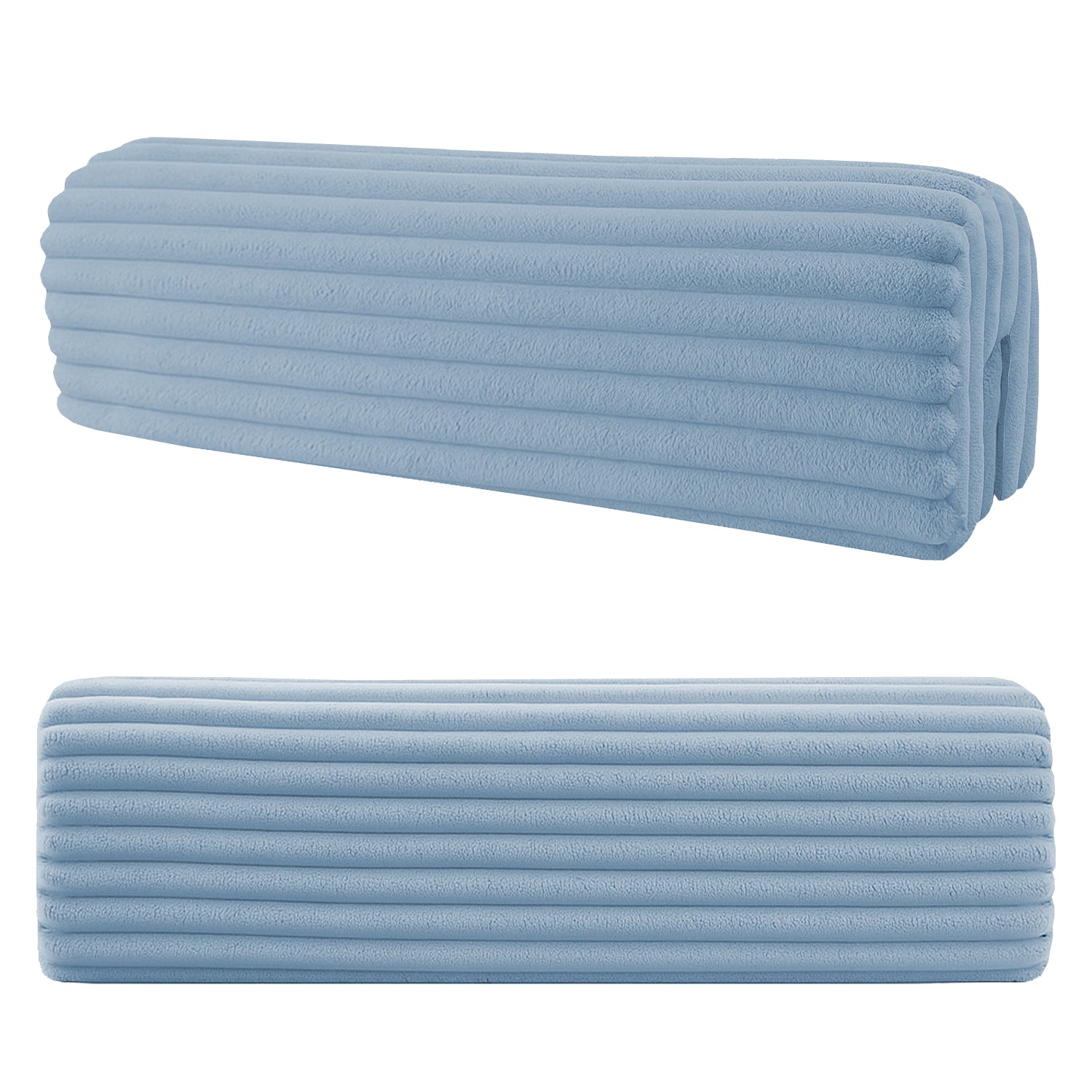 Bettkantenschutz – Polsterung für Gitterbett & Bettkante – Blau Cord