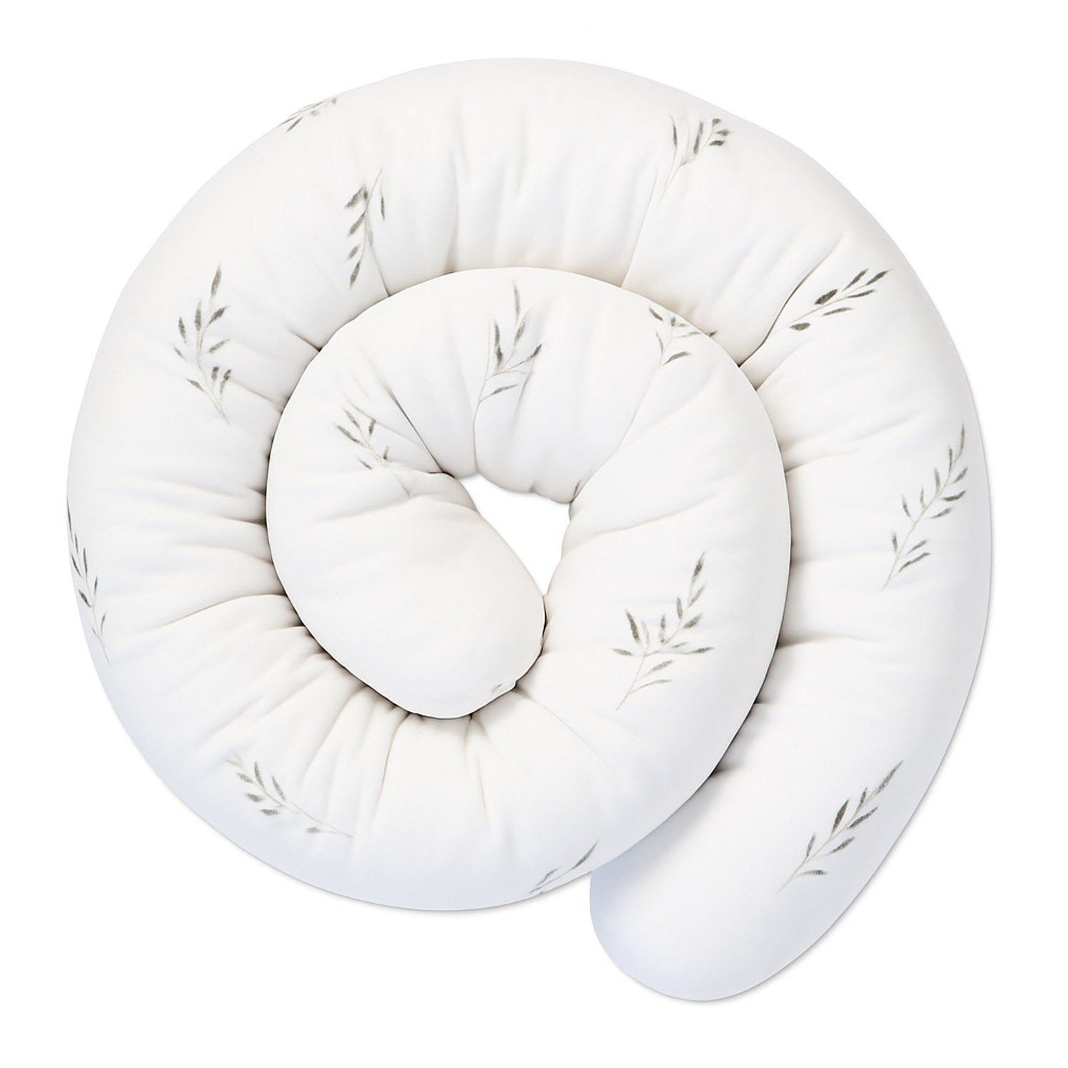 Bettschlange Kissen – Ideal als Stillkissen & Seitenschläferkissen -150–400 cm -  Weiß Gras