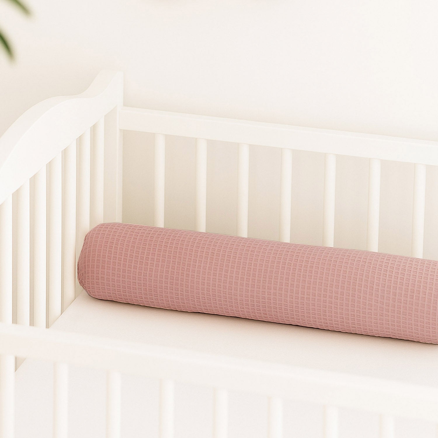 Bettschlange Kissen – Ideal als Stillkissen & Seitenschläferkissen - 150 cm bis 400 cm – Rosa Waffelstoff