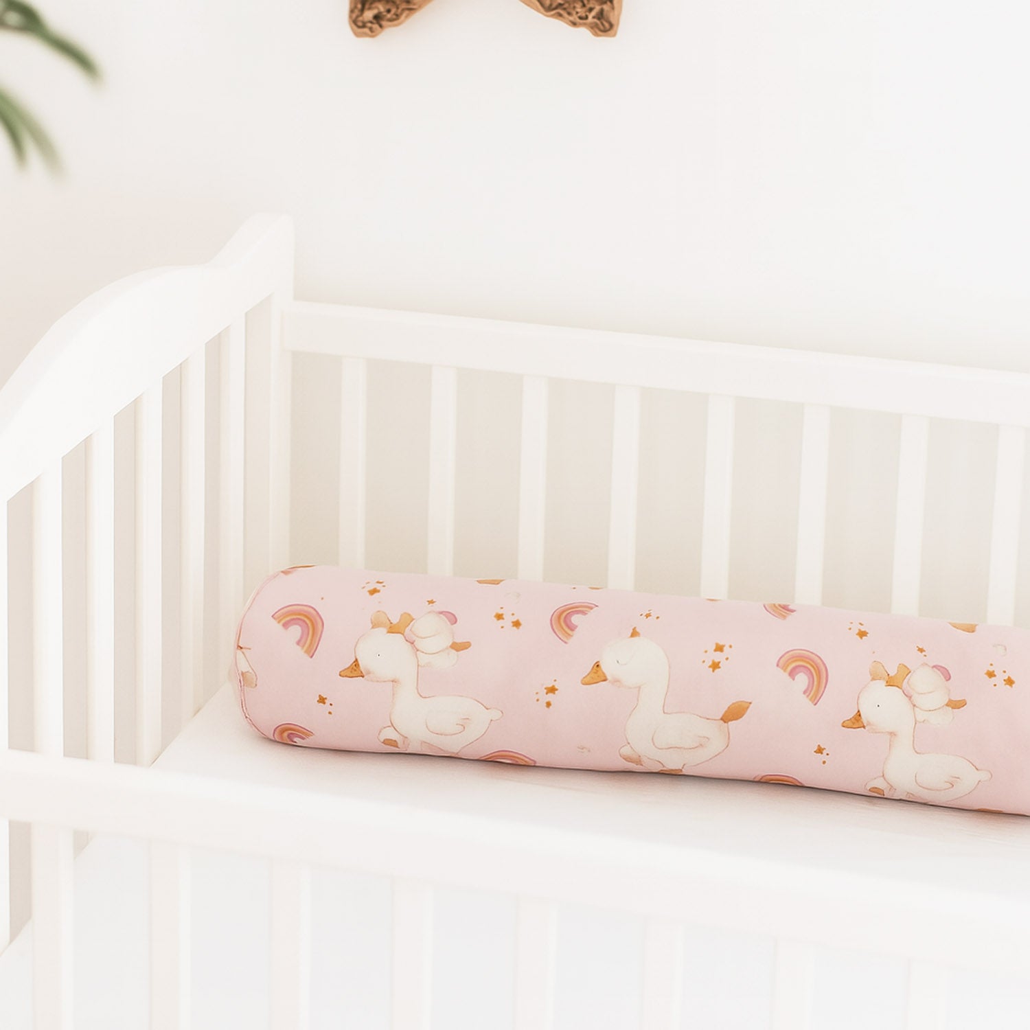 Bettschlange Kissen – Ideal als Stillkissen & Seitenschläferkissen - 150 cm bis 400 cm - Rosa Gänse