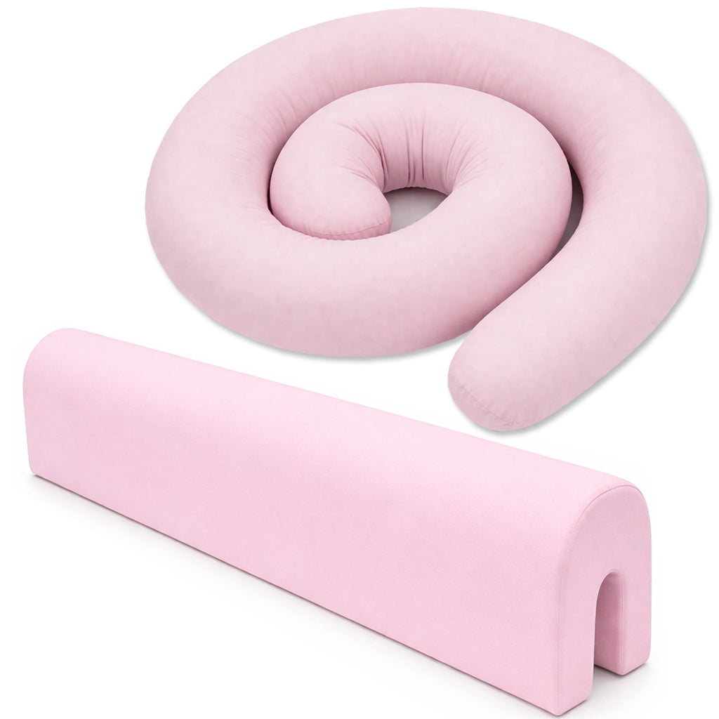 Bettkantenschutz 70x20x14 cm + Bettschlange 150x15 cm – Rosa