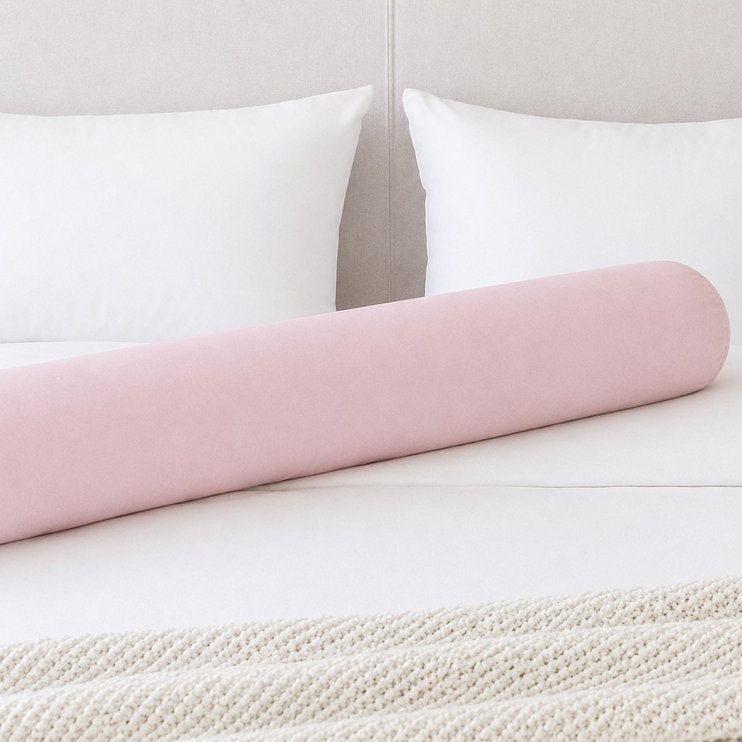 Bettschlange Kissen – Ideal als Stillkissen & Seitenschläferkissen - 150 cm - Rosa