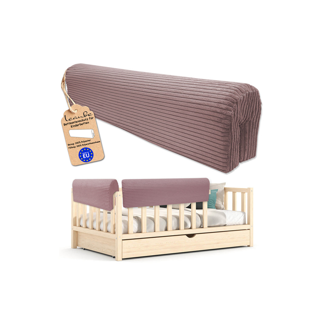 Bettkantenschutz für Babybett – Lila Cord