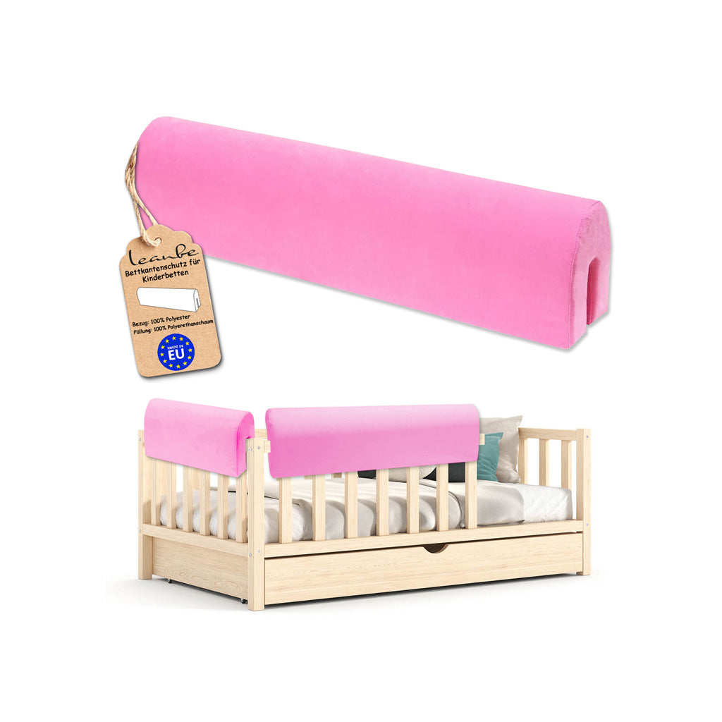 Bettkantenschutz für Babybett – Rosa Mikrofaser