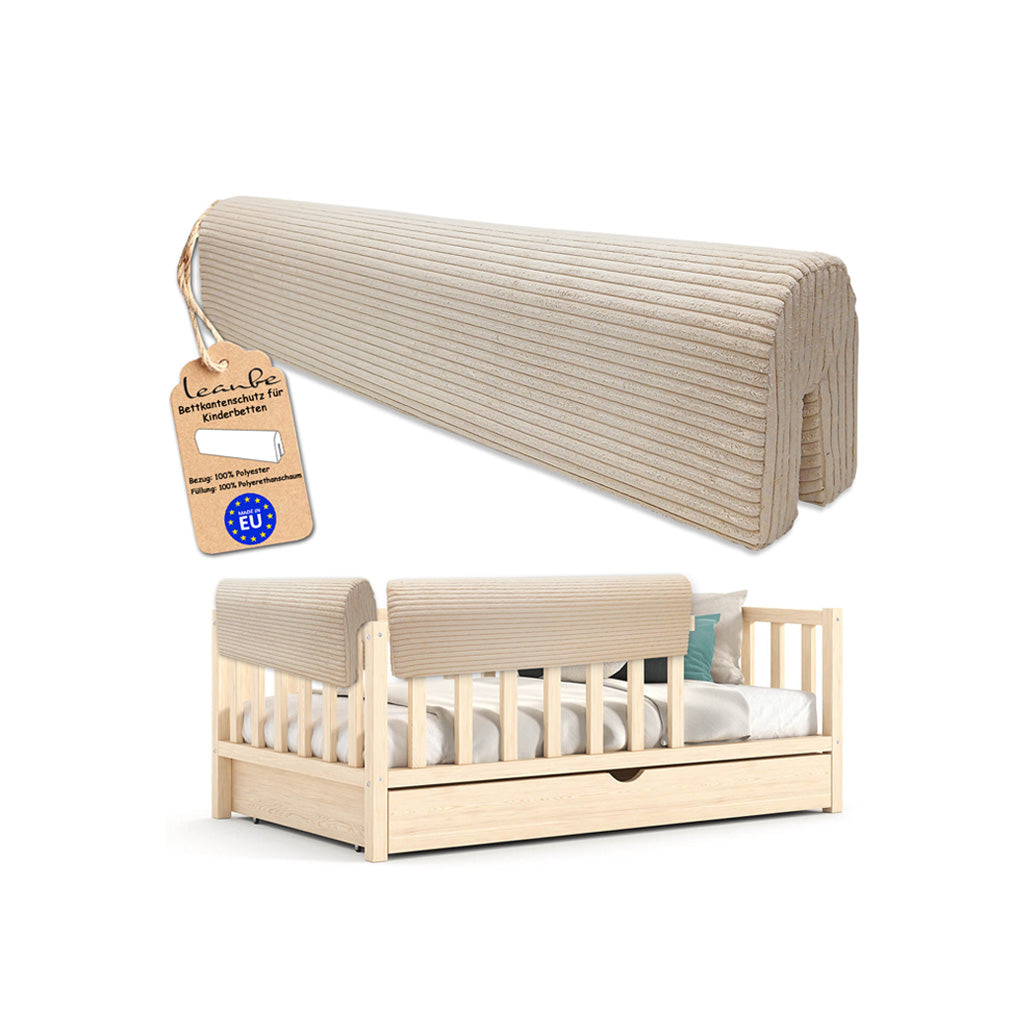 Bettkantenschutz für Babybett – Beige Cord